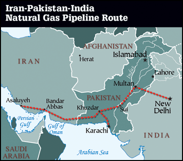 Iran-Pakistan-India Map