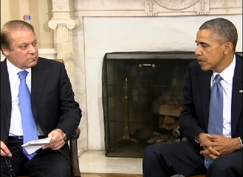 Prime Minister Nawaz Sharif meeting with Barack Obama at the White House