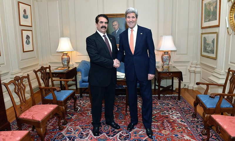 Gen Raheel with Secretary Kerry in Washington