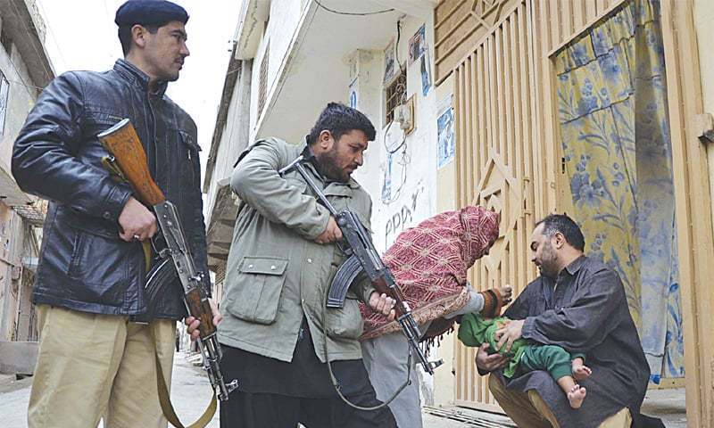 Polio drops being delivered under armed guard