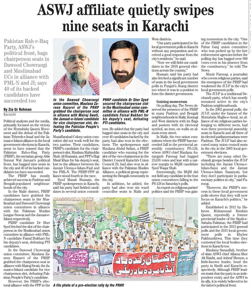 ASWJ affiliate quietly swipes nine seats in Karachi