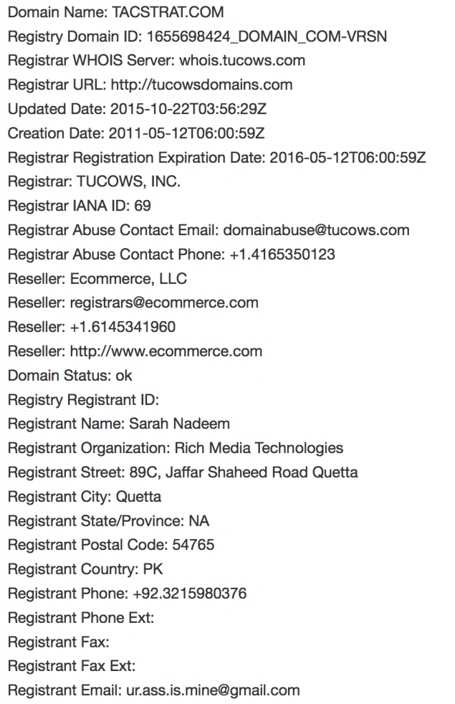 Tacstrat.com registration