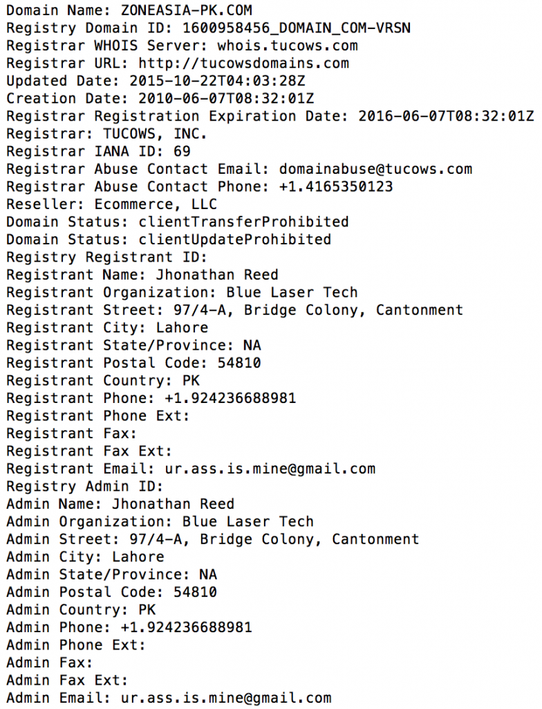 ZoneAsia-pk.com registration