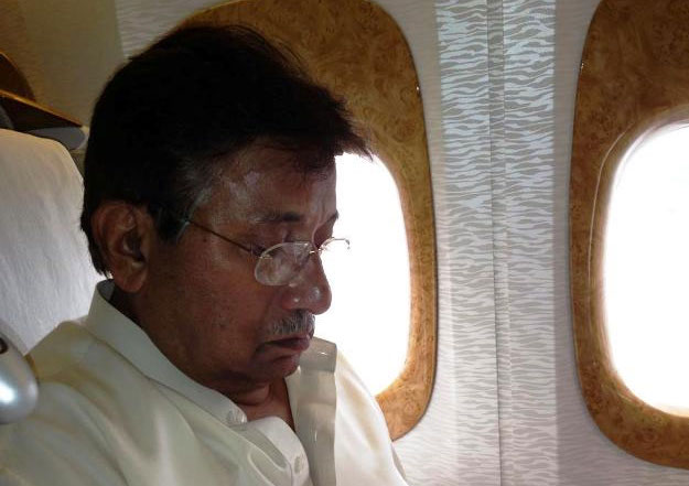 Gen Musharraf on a plane