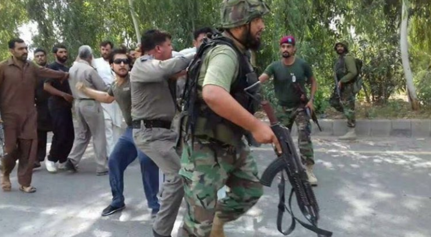 motorway police attacked by out of control Army men